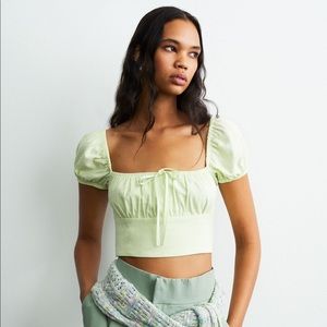 Zara linen blend crop top